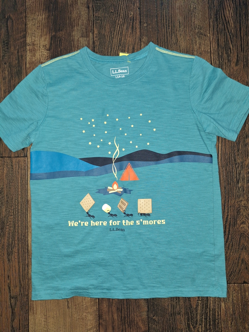 L.L. Bean Kids' Teal Camp S'mores Graphic Tee